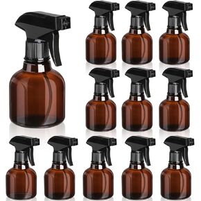 Jinei 24 Pcs 8 oz Empty Clear Plastic Spray Bottle with White Trigger Sprayers PET Adjustable Head Sprayer from Fine to Stream Refillable Sprayer for Hair Plants Pets Cooking, No leakage
