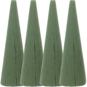 VILLCASE 4pcs Floral Foam Tree Cones 240mm Dry Wet Floral Foam Blocks Green Foam for Flower Arrangements Cemetery Florist Plant Artificial Flower Holder Vase Wedding Birthday Decorations