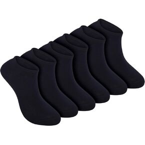 Bulusorganic Ankle Socks, 6 Pair of 100% Organic Cotton Socks, Compression for a Secure Fit, Reinforced Toe and Heel