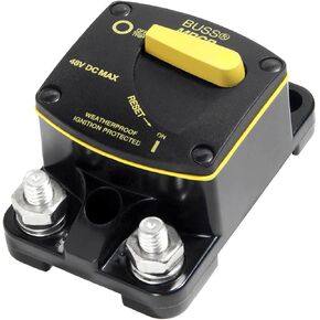 Bussmann CB187F-80 Weatherproof Marine Rated High Amp Type III Flush Mount Circuit Breaker (80 Amp), 1 Pack