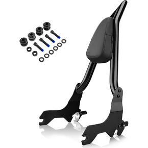 Fat Bob Passenger Backrest Sissy Bar fit for Harley Davidson Softail Fat Bob 114 FXFB FXFBS, 26" Tall Quick Release Detachable Pointed Sissy Bar w/Docking Hardware, Gloss Black 2018-Up