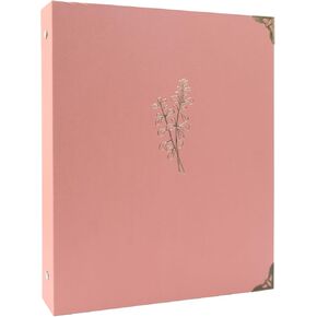 NatureTouch 3 Ring Binder, Aesthetic Round Ring Binder 1 Inch, Sturdy Binder Fits Letter Sized Paper, Cute Binder with 2 Inside Pockets, School Supplies & Office Supplies, Pale Pink