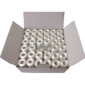 Doublelin, Prewound bobbins, Plastic Sided, Size A, Class 15, 15J, SA156, 144pcs, White Color, 100% Polyester, 75D/2 140 Yards, Compatible with Most Babylock, Berenia, Brother, Janome, Juki, Singer
