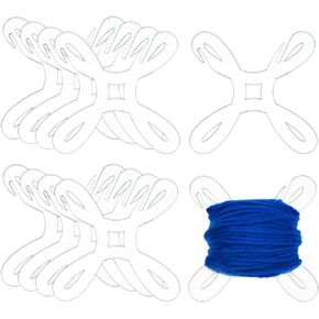 BENECREAT 10Pcs Yarn Bobbins, Clear Acrylic Yarn Winder Cross Stitch Bobbin Organizer Thread Knitting Sewing Crochet Weave Winder Tool for Knitting Sewing, 3x3inch
