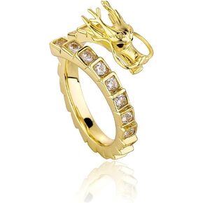 14K Gold Chinese Dragon Design Ring, Moissanite Hip-Hop Style Ring, Embracing Cultural Heritage in Urban Fashion,Dad Gifts