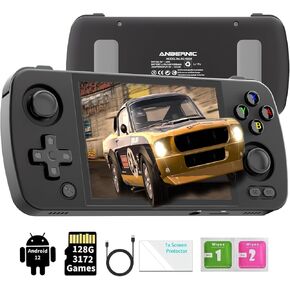 RG405M Portable Game Console RG405M Retro Handheld Game Console - Aluminum Alloy CNC - Android 12 System - 4.0 Inch IPS Touch Screen with 128G TF Card 3172 Games, 5G WiFi and Bluetooth 5.0(Grey)