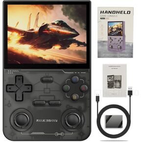 K36 Handheld Game Console 3.5-in 640*480 IPS OCA Screen 3500mAh RK3326 Opensource System Black Transparent