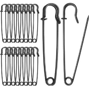 Sibba 20Pcs Large Safety Pins, 2 inches Safety Pins Heavy Duty, Blanket Safety Pins, Safety Pins for Clothes, Pins Fasteners for Leather, Crafts, Canvas, Shawls, Kilts