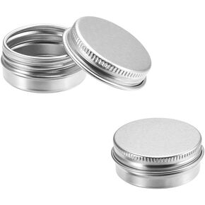 uxcell 12 Pack 0.33 oz Round Aluminum Cans Tin Can Screw Top Metal Lid Containers for Crafts, Candles, 1ml