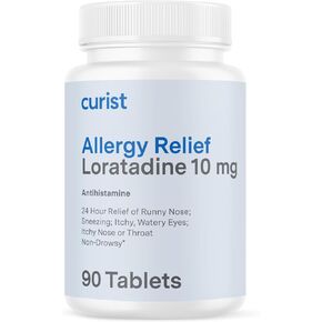 Curist Loratadine 10mg 365 Count - All Day Non Drowsy Allergy Medicine - 24 Hour Antihistamine Tablets for Runny Nose, Itchy Eyes, & Sneezing - Indoor & Outdoor Allergy Medicine for Adults