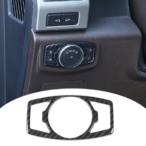Linskip Light Control Cover Compatible with Ford F150 2015 2016 2017 2018 2019 2020, for Mustang 2015-2022 Headlamp High Beam Fog Light Button Trim, Interior Accessories(Red)
