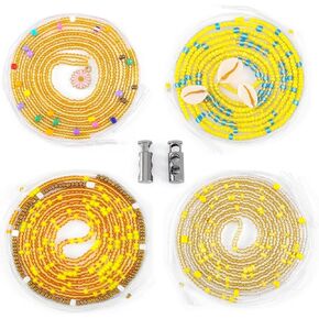 Waist Beads for Women African Waist Beads for Weight Loss Non-stretching Tie-on Belly Bead Body Jewelry Accessories
