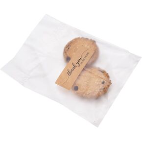 Cookie Bags 5"x7", 100Pcs Heat-sealable Frosted Semi Clear Cellophane Treat Bags Semi-Sealed
