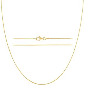 KISPER Gold 8 Sided Snake Chain Necklace –Thin, Dainty, Gold-Plated 925 Sterling Silver Jewelry for Women & Men with Lobster Clasp – Made in Italy