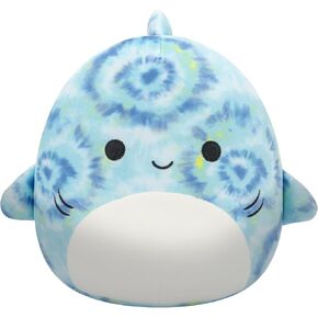 Squishmallows Original 8-Inch Luther Blue Tie-Dye Tiger Shark - Official Jazwares Plush