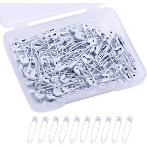 120 Pcs 19mm Safety Pins, Mini Safety Pins Metal Safety Pins for Art Craft Sewing Jewelry Making (White)