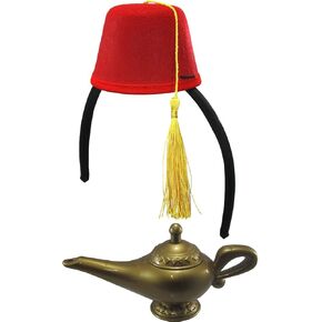 مجموعة أزياء نيكي بيجز نوفلتيز لعصابة رأس قبعة فاس الحمراء ومصباح سحري، متعددة، مقاس واحد in Kuwait