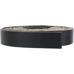 CleverDelights Cowhide Black Leather Strap - 1" x 84" - Genuine Leather Strip