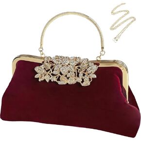 Comeon Womens Rhinestone Evening Clutch Bags Sparkling Crystal Diamond Party Handbags Velvet Wedding Cocktail Formal Purses