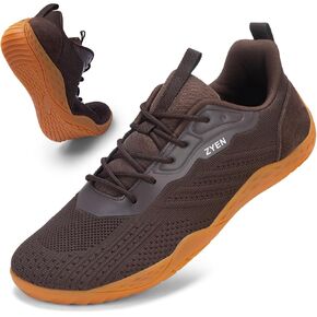 ZYEN Mens Barefoot Shoes Wide Toe Box Trail Running Shoes Zero Drop Non-Slip Extra Wide Width Sneakers Minimalist Wrestling Shoes Walking Gym Trainer Shoes 6.5-13