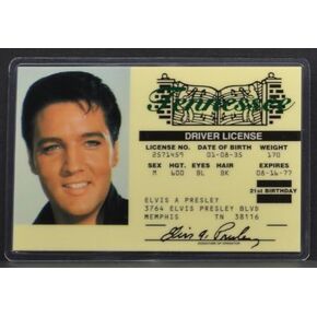Elvis Presley Driver License ID