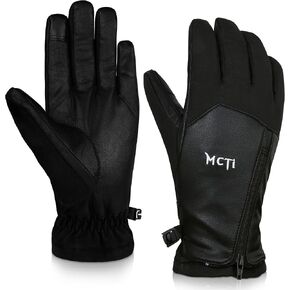 MCTi Winter Gloves for Men Waterproof Warm for Cold Weather Touchscreen Zipper Gloves