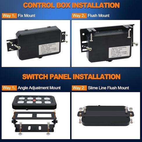 لوحة مفاتيح Geloo 8 Gang لوحة مفاتيح 12 فولت، نظام ترحيل مدمج للتحكم في التتابع يعمل باللمس، صندوق تبديل تلقائي قابل للتعتيم للتشغيل/الإيقاف، جراب تبديل LED لسيارة شاحنة قارب بحري على الطرق الوعرة، أزرق، أسود لامع in Kuwait