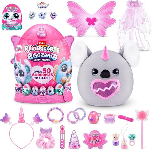 Eggzania Fairy Mania (Koala) by ZURU, Plush Toy, Collectible Plush, Surprise Eggs, Wearable Accessories, Slime, Toys for Girls in Kuwait