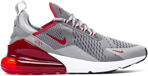 MEN'S NIKE AIR MAX 270 CASUAL SHOES, Particle Grey/University Red-white, 9.5 in Saudi Arabia