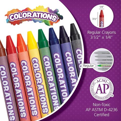 Colorations Crayons, 24 Colors, Non Toxic Crayons, Crayons for Kids, Crayons for Toddlers, Kids Crayons, Coloring, Drawing, Toddler Crayons, Toddler Art Supplies, Preschool Crayons in Saudi Arabia