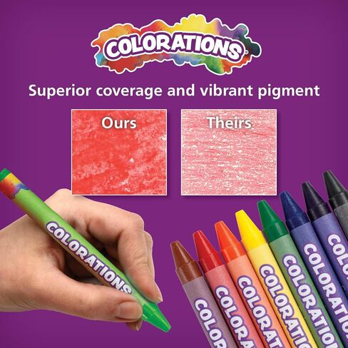 Colorations Crayons, 24 Colors, Non Toxic Crayons, Crayons for Kids, Crayons for Toddlers, Kids Crayons, Coloring, Drawing, Toddler Crayons, Toddler Art Supplies, Preschool Crayons in Saudi Arabia