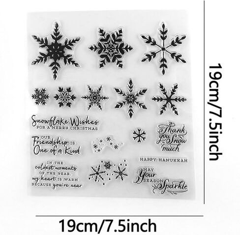 Snowflake Wishes Stamps and Dies Set for Card Making,Clear Stamps and Metal Cutting Dies Sets for Scrapbooking DIY Album Card Making Supplies in Kuwait