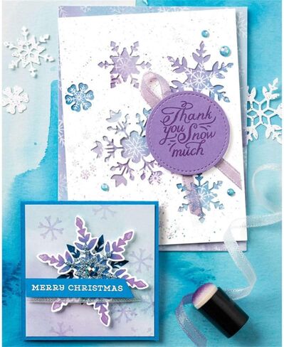 Snowflake Wishes Stamps and Dies Set for Card Making,Clear Stamps and Metal Cutting Dies Sets for Scrapbooking DIY Album Card Making Supplies in Kuwait