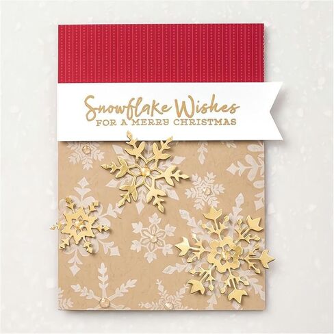 Snowflake Wishes Stamps and Dies Set for Card Making,Clear Stamps and Metal Cutting Dies Sets for Scrapbooking DIY Album Card Making Supplies in Kuwait