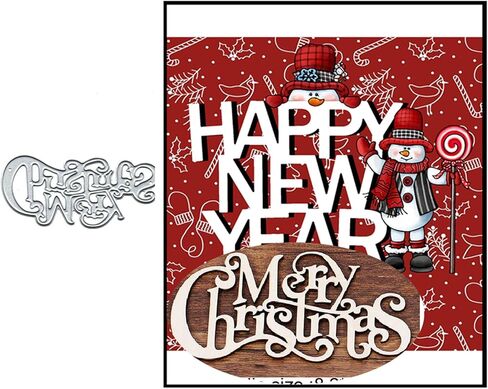 عيد ميلاد سعيد شجرة عيد الميلاد المعدنية يموت التخفيضات، عيد ميلاد سعيد رسالة قطع يموت قطع الإستنسل لألبوم القصاصات DIY الزخرفية النقش ورقة يموت لصنع بطاقة سكرابوكينغ in Kuwait