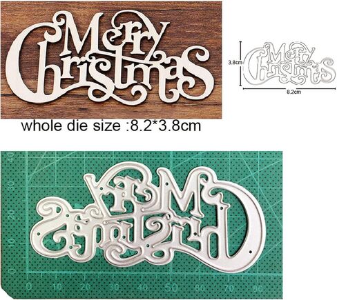 عيد ميلاد سعيد شجرة عيد الميلاد المعدنية يموت التخفيضات، عيد ميلاد سعيد رسالة قطع يموت قطع الإستنسل لألبوم القصاصات DIY الزخرفية النقش ورقة يموت لصنع بطاقة سكرابوكينغ in Kuwait