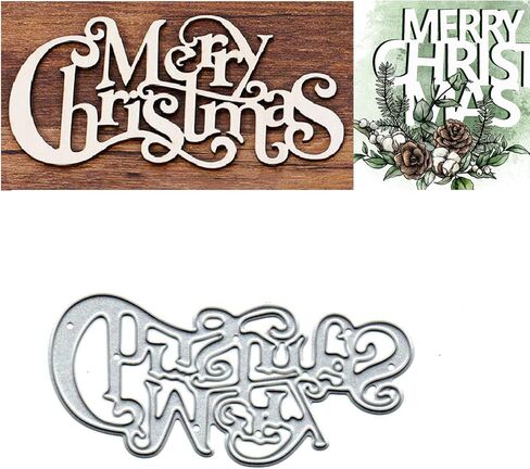 عيد ميلاد سعيد شجرة عيد الميلاد المعدنية يموت التخفيضات، عيد ميلاد سعيد رسالة قطع يموت قطع الإستنسل لألبوم القصاصات DIY الزخرفية النقش ورقة يموت لصنع بطاقة سكرابوكينغ in Kuwait