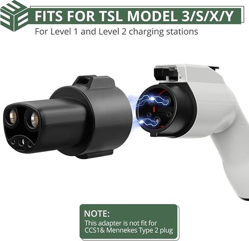 محول شحن EYPINS J1772 إلى Tesla، محول شحن سريع 80A 240V AC متوافق مع طراز Tesla 3 Y S X، شاحن SAE J1772 (محول شحن SAE j1772 لسيارات Tesla فقط) in Kuwait