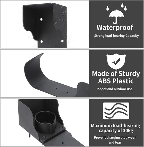 M PLUS——with Charging case ——EV Charger Holder SAE J1772 EV Charger Holster Wall-Mount EV Charging Cable Holder EV Connector Nozzle Holster Dock for SAE J1772 Heavy-Duty Steel Hook in Saudi Arabia