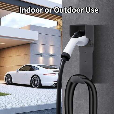 M PLUS——with Charging case ——EV Charger Holder SAE J1772 EV Charger Holster Wall-Mount EV Charging Cable Holder EV Connector Nozzle Holster Dock for SAE J1772 Heavy-Duty Steel Hook in Saudi Arabia