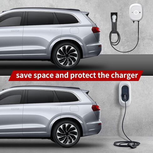 M PLUS——with Charging case ——EV Charger Holder SAE J1772 EV Charger Holster Wall-Mount EV Charging Cable Holder EV Connector Nozzle Holster Dock for SAE J1772 Heavy-Duty Steel Hook in Saudi Arabia