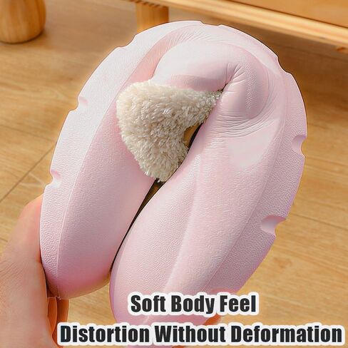 Women's Fur Lined Platform Clogs Removable Lining Waterproof Cotton Slippers Winter Fuzzy Shoes for Women Men Indoor Outdoor in Kuwait