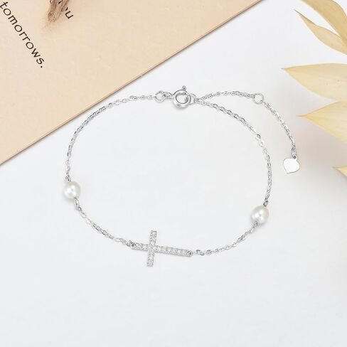 SISGEM 10k Gold Created Moissanite Cross Anklets for Women, Religious Ankle Bracelet Jewelry Comfirmation Gifts for Her, 9.4-11 Inches in Saudi Arabia