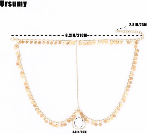 Ursumy 2PS Gold Ankle Bracelets Layered Sequins Anklet Barefoot Sandals Ankle for Women in Saudi Arabia