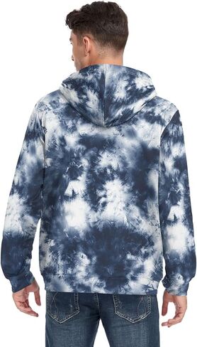 ALAZA Tie Dye Abstract Design Men's Full-Zip Fleece Hoodie in Saudi Arabia