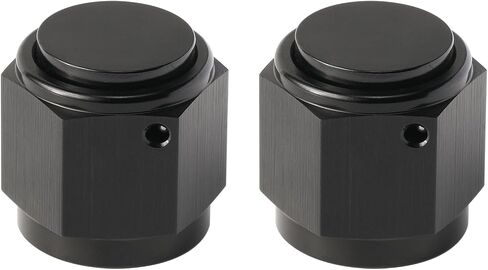 3AN Female Flare Cap Port Plug Block Off Fitting Nut Adapter Aluminum Black 2PCS in Saudi Arabia