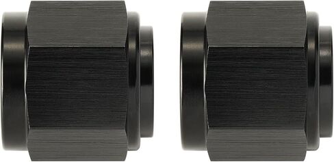 3AN Female Flare Cap Port Plug Block Off Fitting Nut Adapter Aluminum Black 2PCS in Saudi Arabia