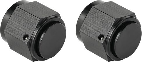3AN Female Flare Cap Port Plug Block Off Fitting Nut Adapter Aluminum Black 2PCS in Saudi Arabia