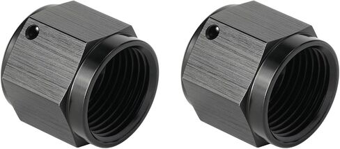 3AN Female Flare Cap Port Plug Block Off Fitting Nut Adapter Aluminum Black 2PCS in Saudi Arabia