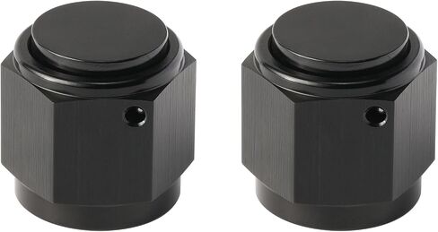 3AN Female Flare Cap Port Plug Block Off Fitting Nut Adapter Aluminum Black 2PCS in Saudi Arabia